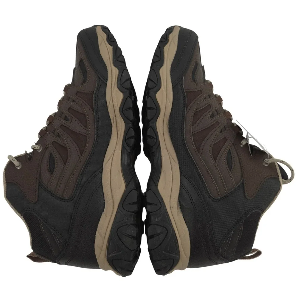 Skechers After Burn Geardo Hiking Boots Men 13 EXTRA WIDE Brown Mid Top Shoe NEW